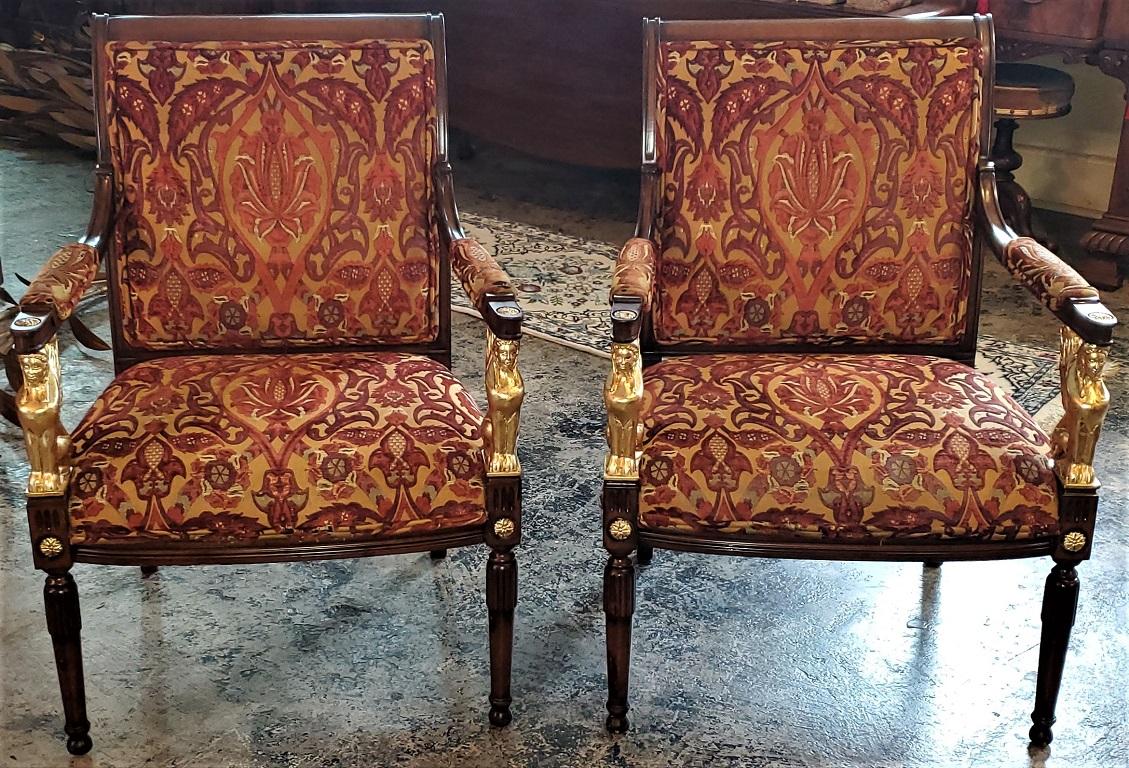 Pair of Egyptian Revival Armchairs 7