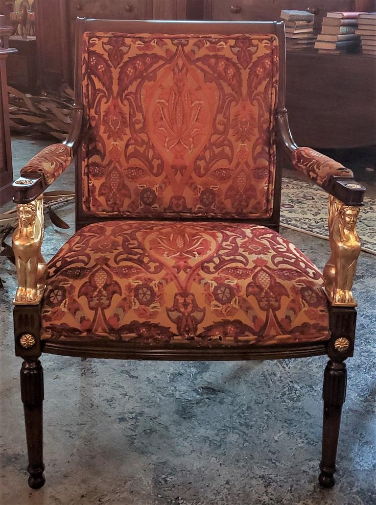 Pair of Egyptian Revival Armchairs 8