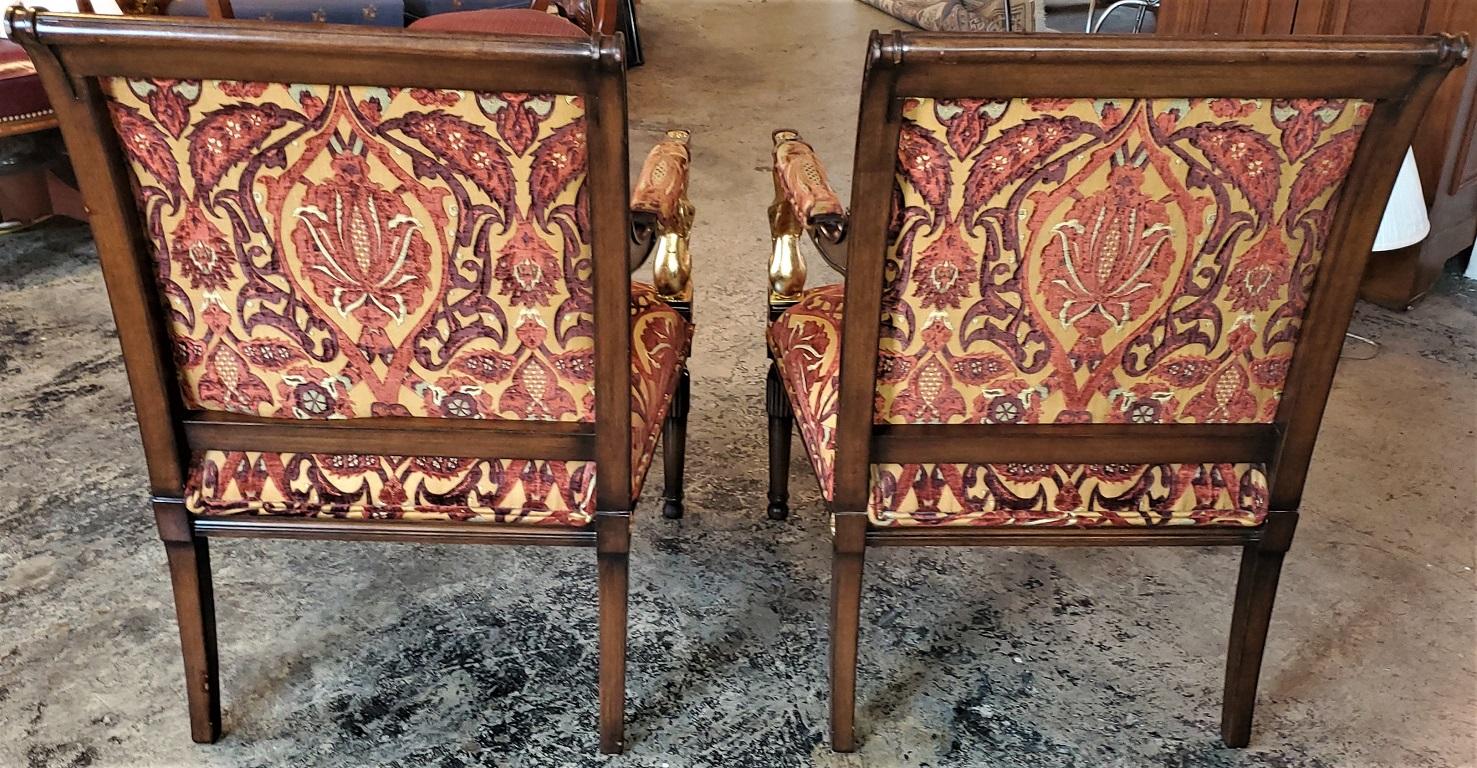 American Pair of Egyptian Revival Armchairs