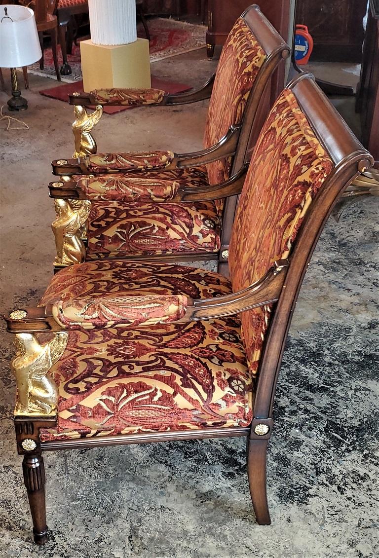 20th Century Pair of Egyptian Revival Armchairs