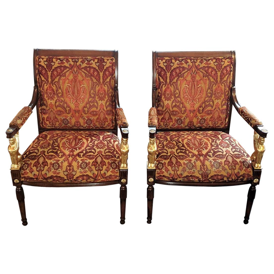 Pair of Egyptian Revival Armchairs