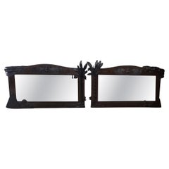 Pair of Egyptian Revival Art Deco Walnut Mirrors