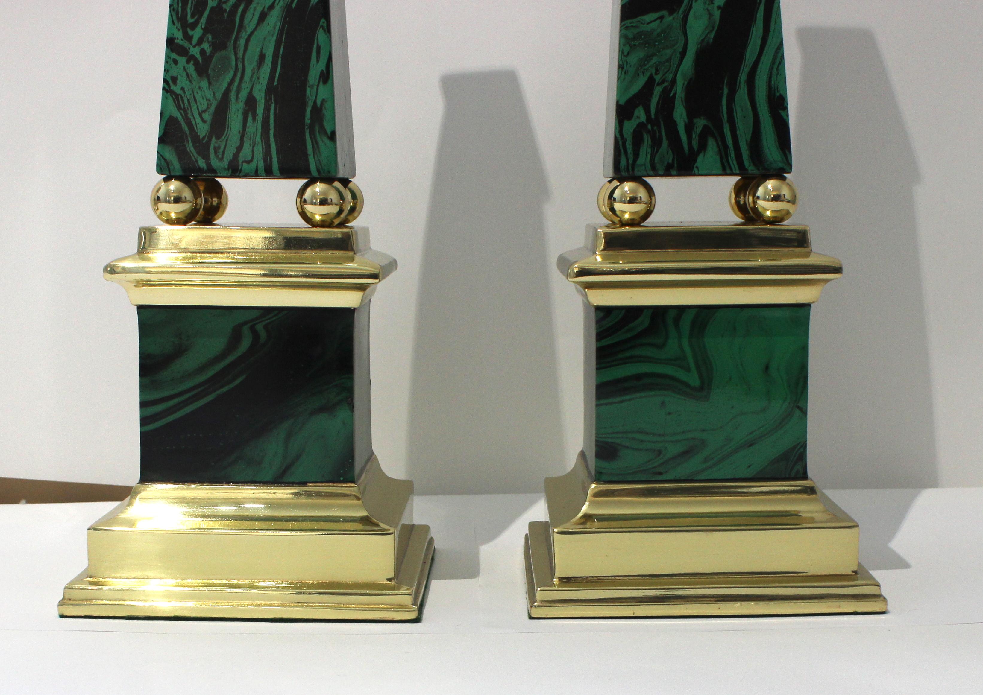 Pair of Egyptian Revival Oblelisks by Chapman For Sale 1