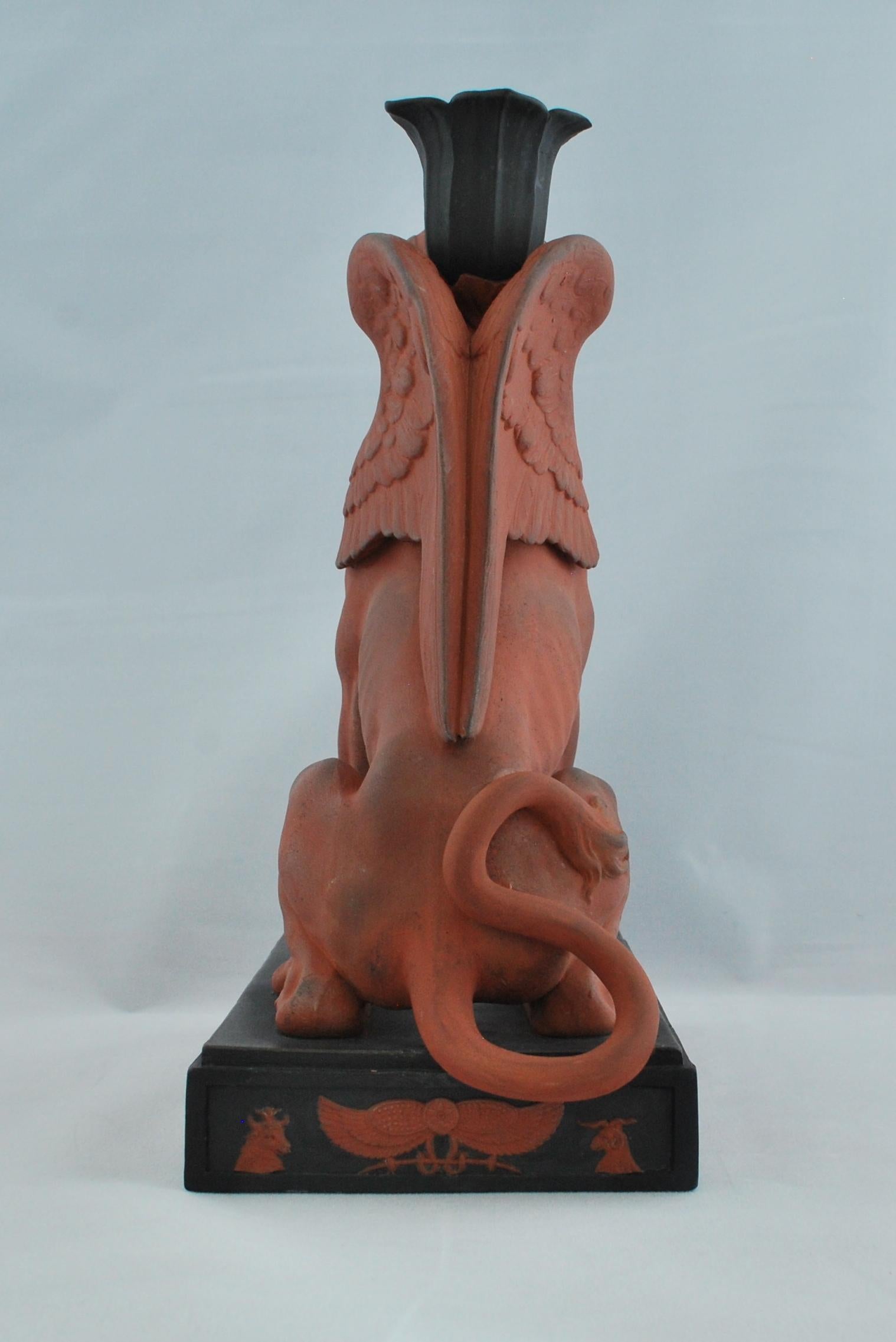 Pair of Egyptian Sphinxes in Rosso with Black, Wedgwood, circa 1820 For Sale 6
