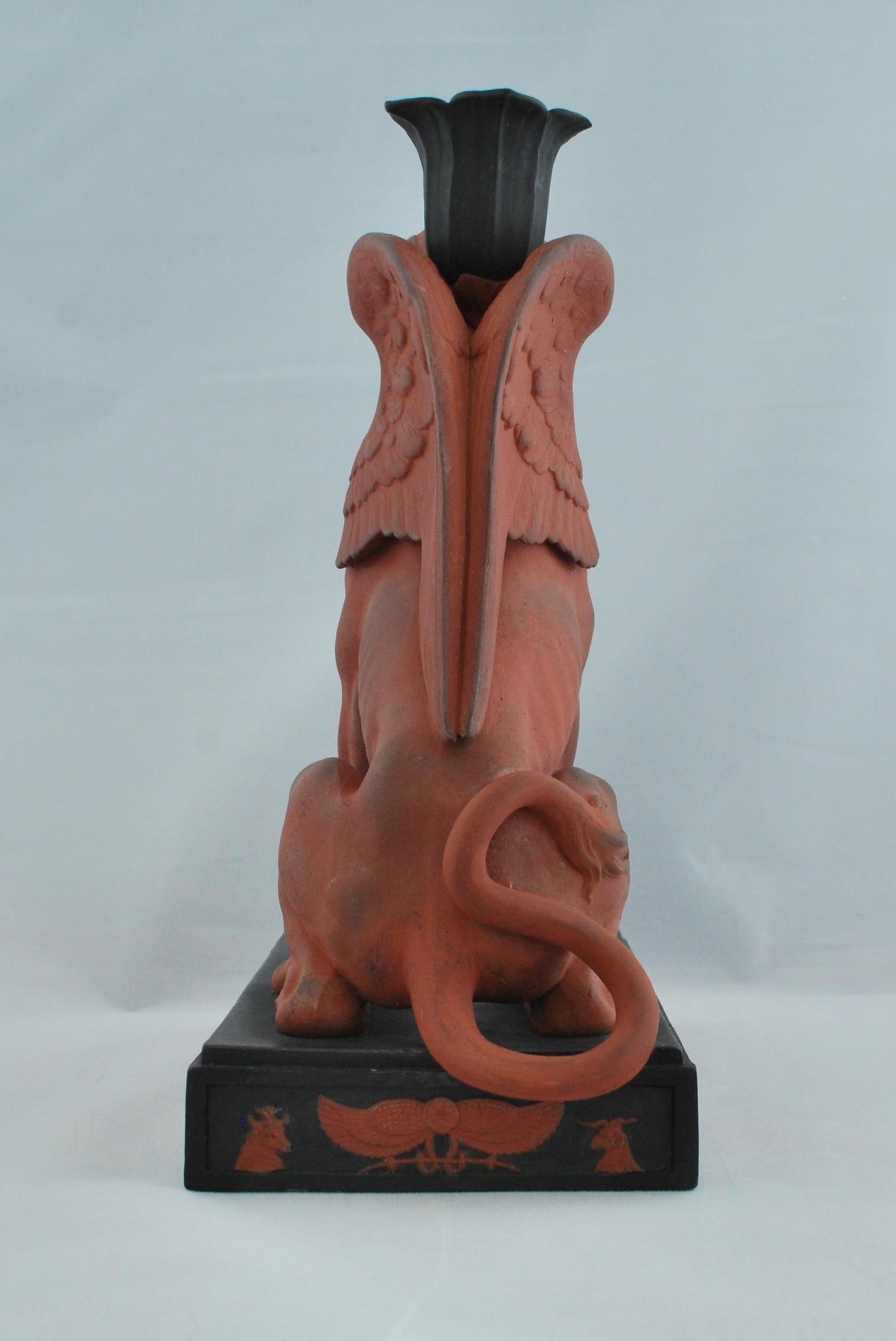 Pair of Egyptian Sphinxes in Rosso with Black, Wedgwood, circa 1820 In Good Condition For Sale In Melbourne, Victoria