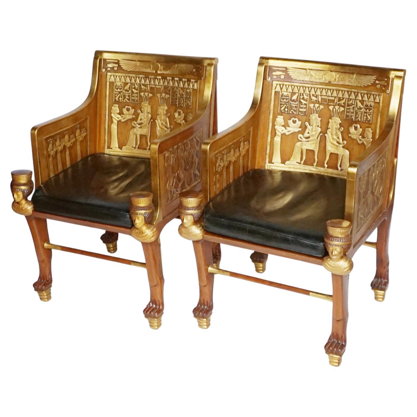 Pair of Egyptian Style Armchairs