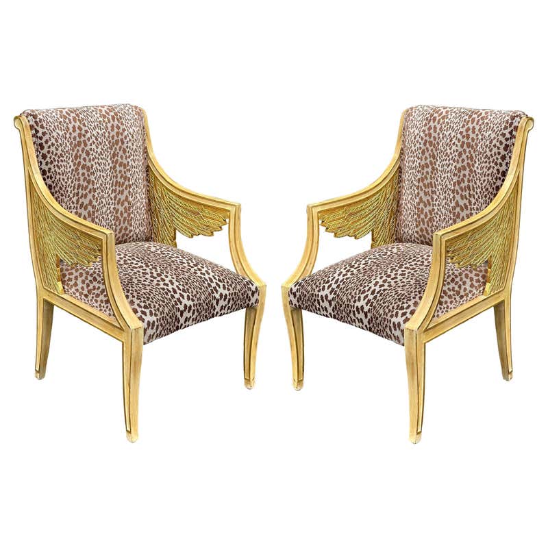 Pair of Egyptian Inspired Teak Chairs at 1stDibs egyptian inspired