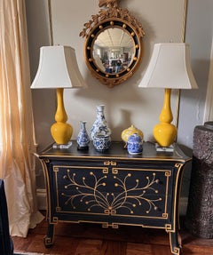 Pair of Eileen Kathryn Boyd for Mottega Yellow Double Gourd Lamps with Shades