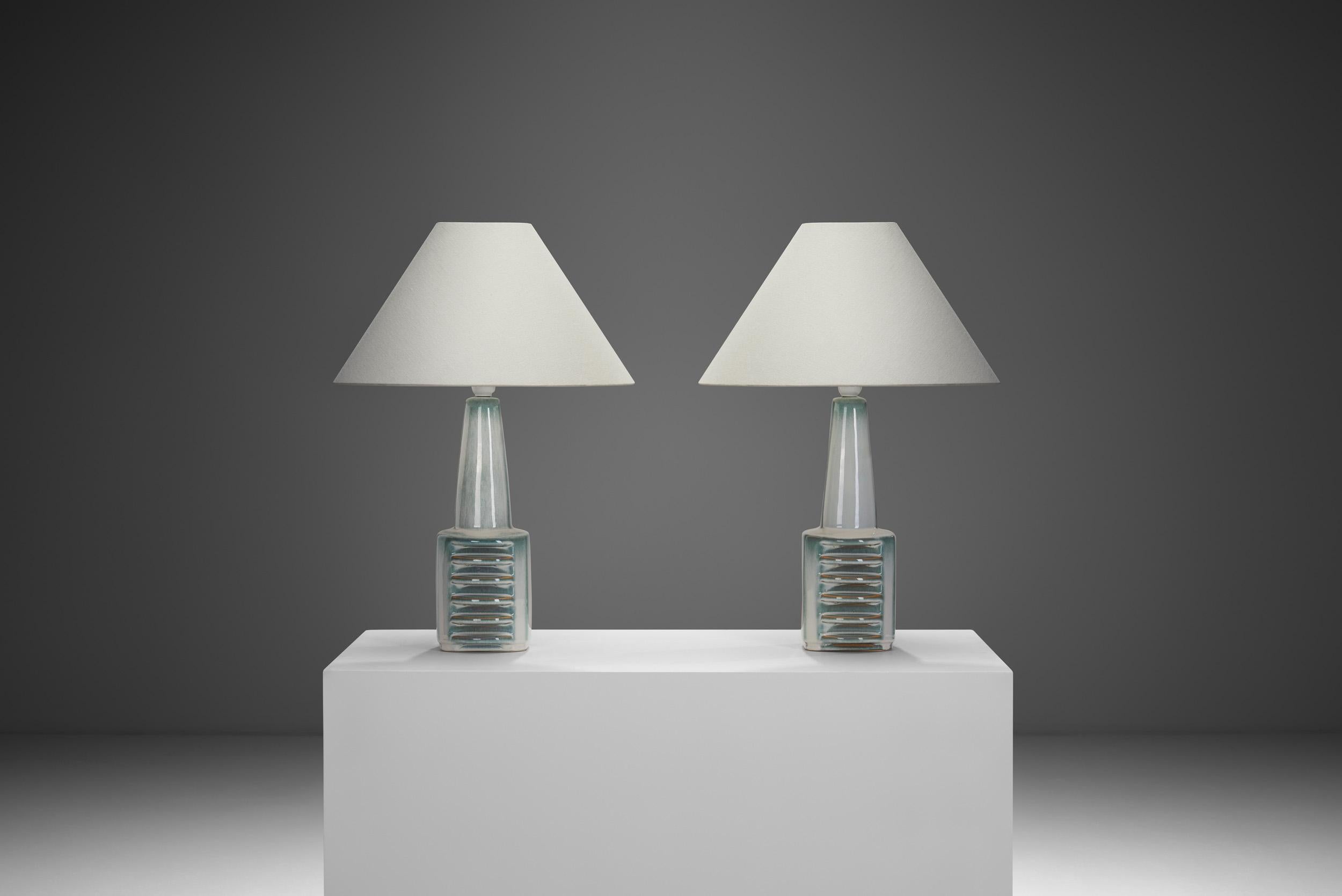 Mid-Century Modern Pair of Einar Johansen Stoneware Table Lamps for Søholm Stentøj, Denmark 1960s