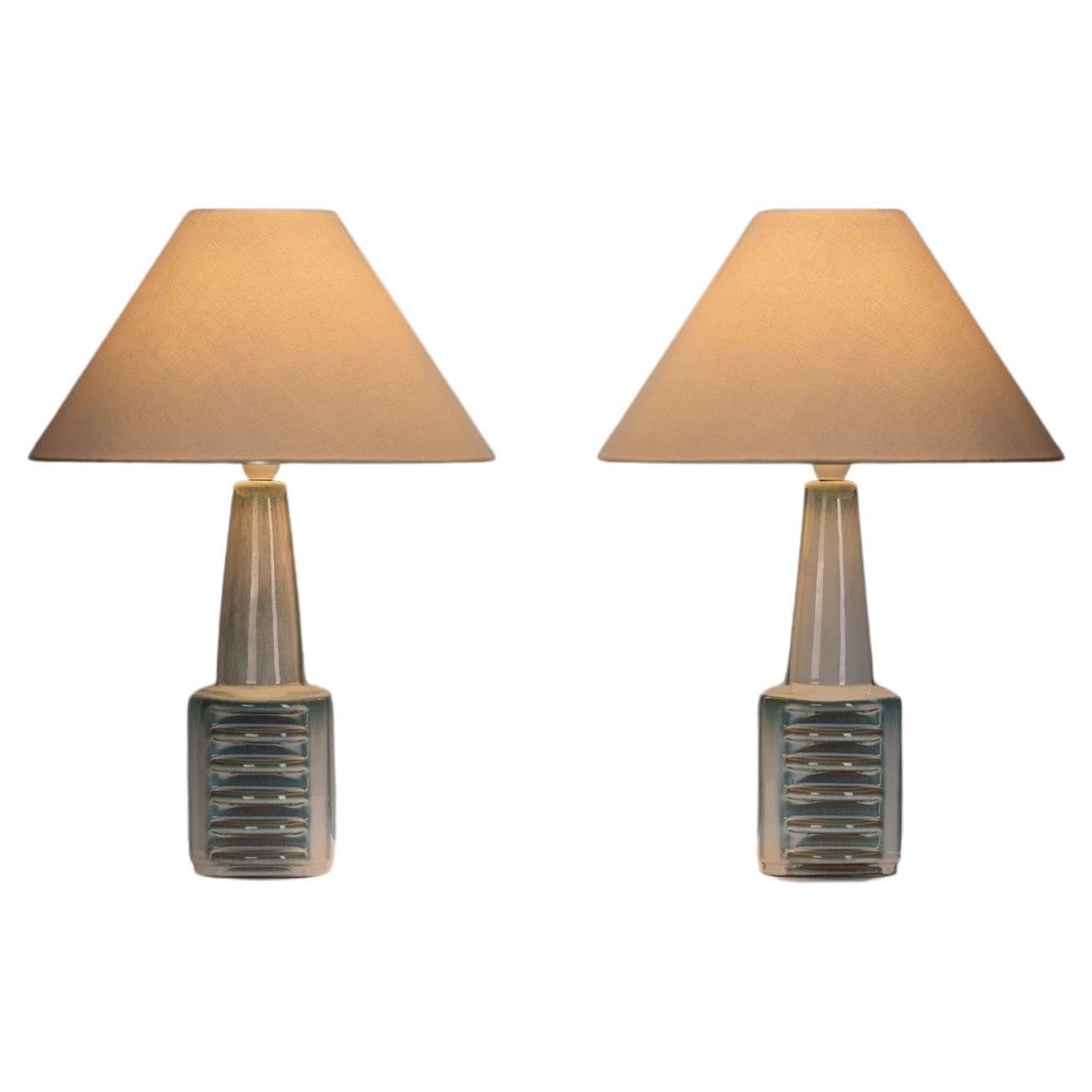 Pair of Einar Johansen Stoneware Table Lamps for Søholm Stentøj, Denmark 1960s