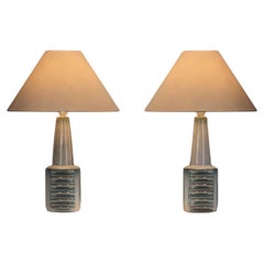 Pair of Einar Johansen Stoneware Table Lamps for Søholm Stentøj, Denmark 1960s