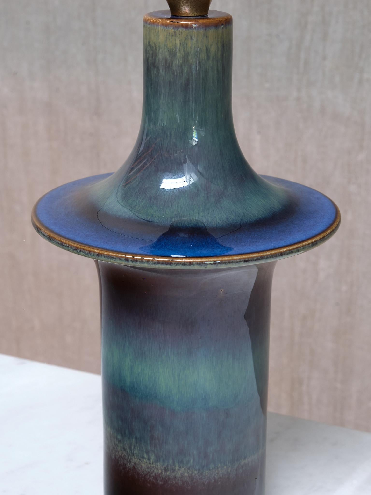 Pair of Einar Johansen Table Lamps in Glazed Stoneware, Søholm, Denmark, 1960s 4