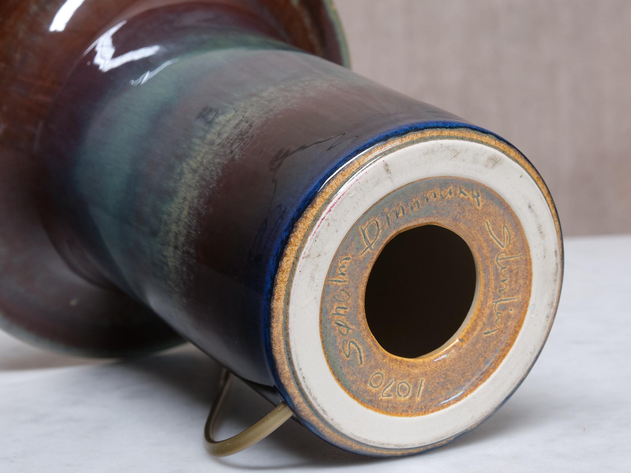 Pair of Einar Johansen Table Lamps in Glazed Stoneware, Søholm, Denmark, 1960s 6
