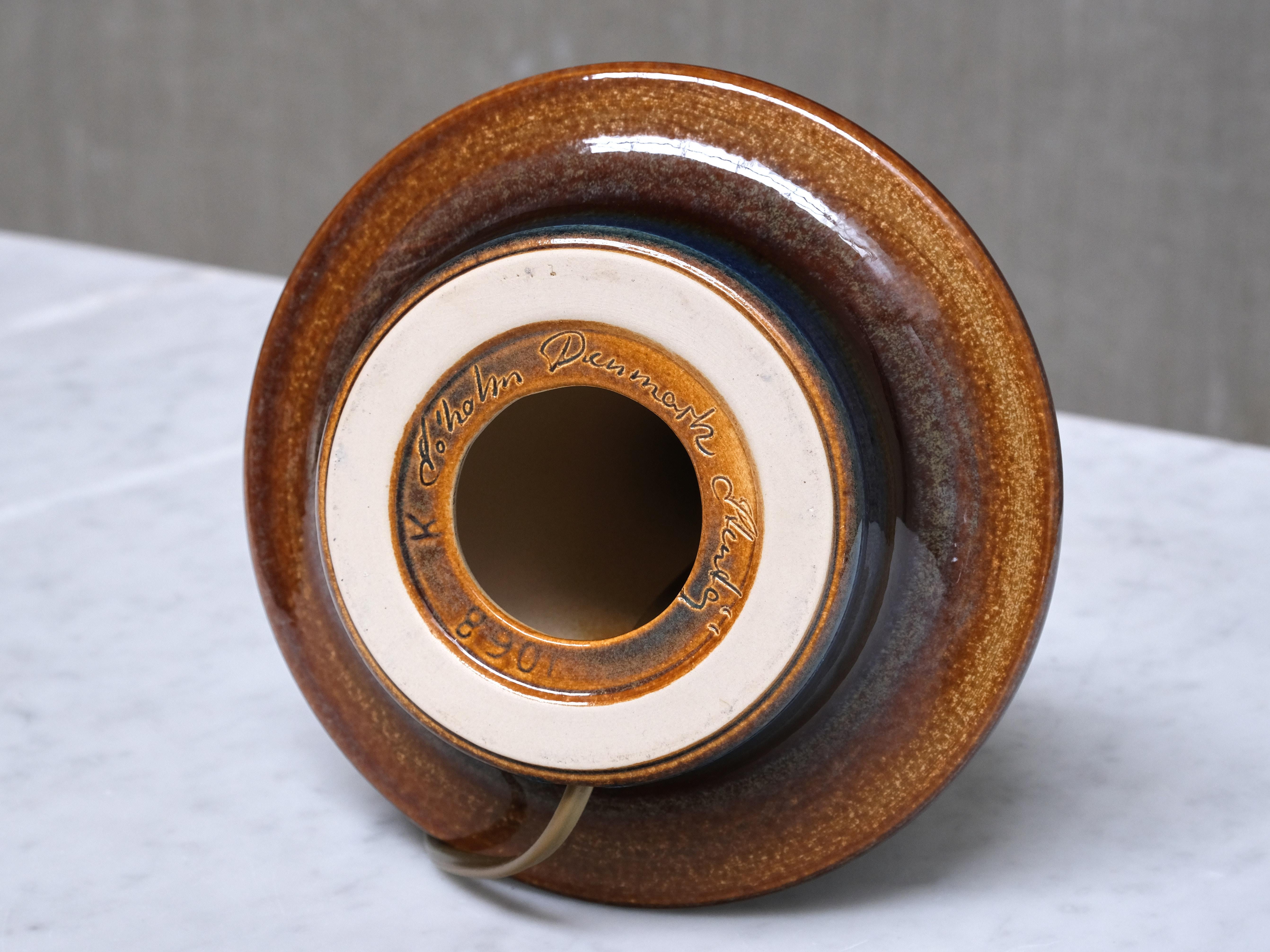 Pair of Einar Johansen Table Lamps in Glazed Stoneware, Søholm, Denmark, 1960s im Angebot 5
