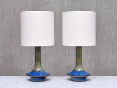 Paar Einar Johansen Tischlampen aus glasiertem Steingut, Søholm, Dänemark, 1960er Jahre