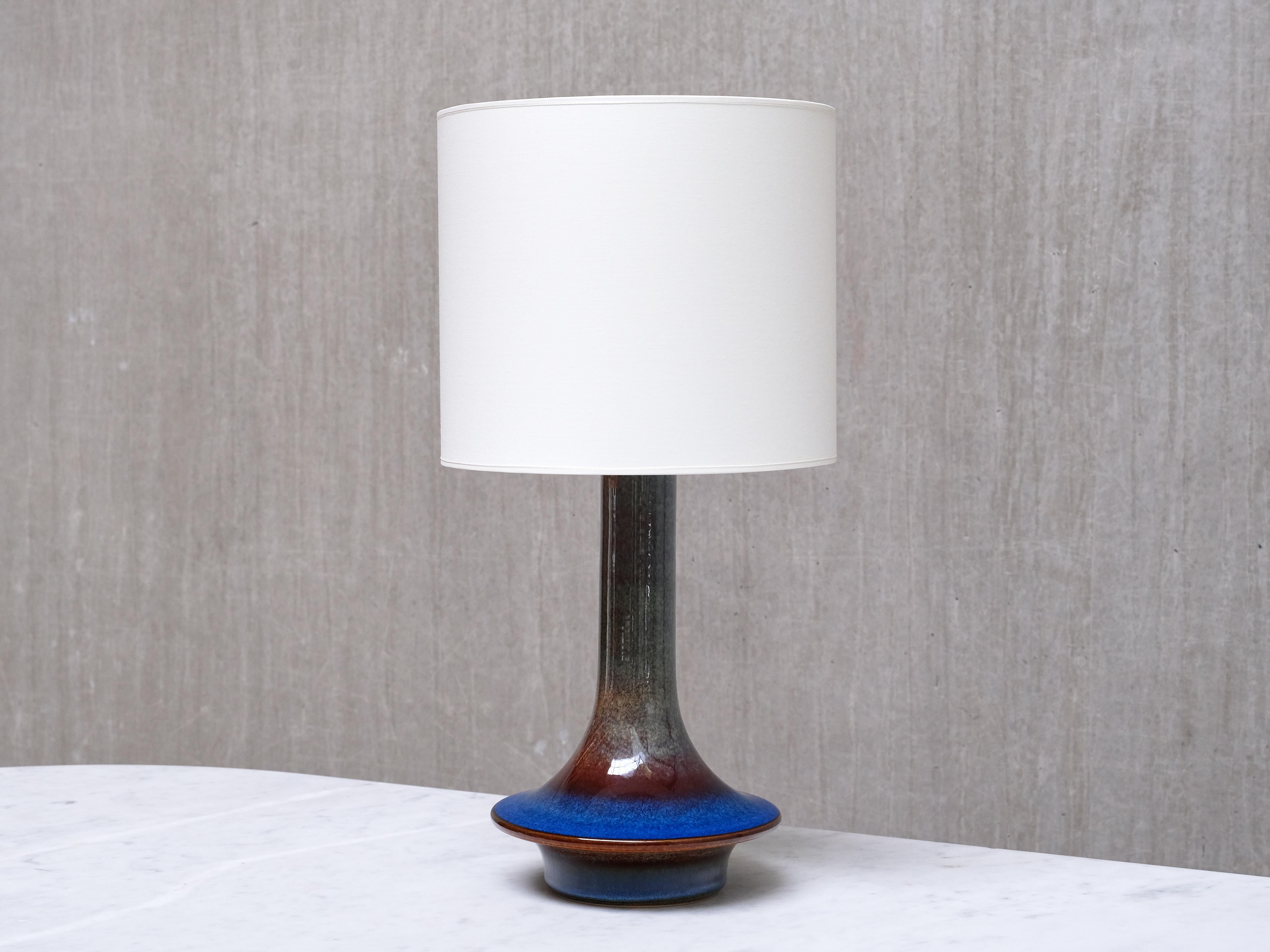 Pair of Einar Johansen Table Lamps in Glazed Stoneware, Søholm, Denmark, 1960s im Zustand „Gut“ im Angebot in The Hague, NL