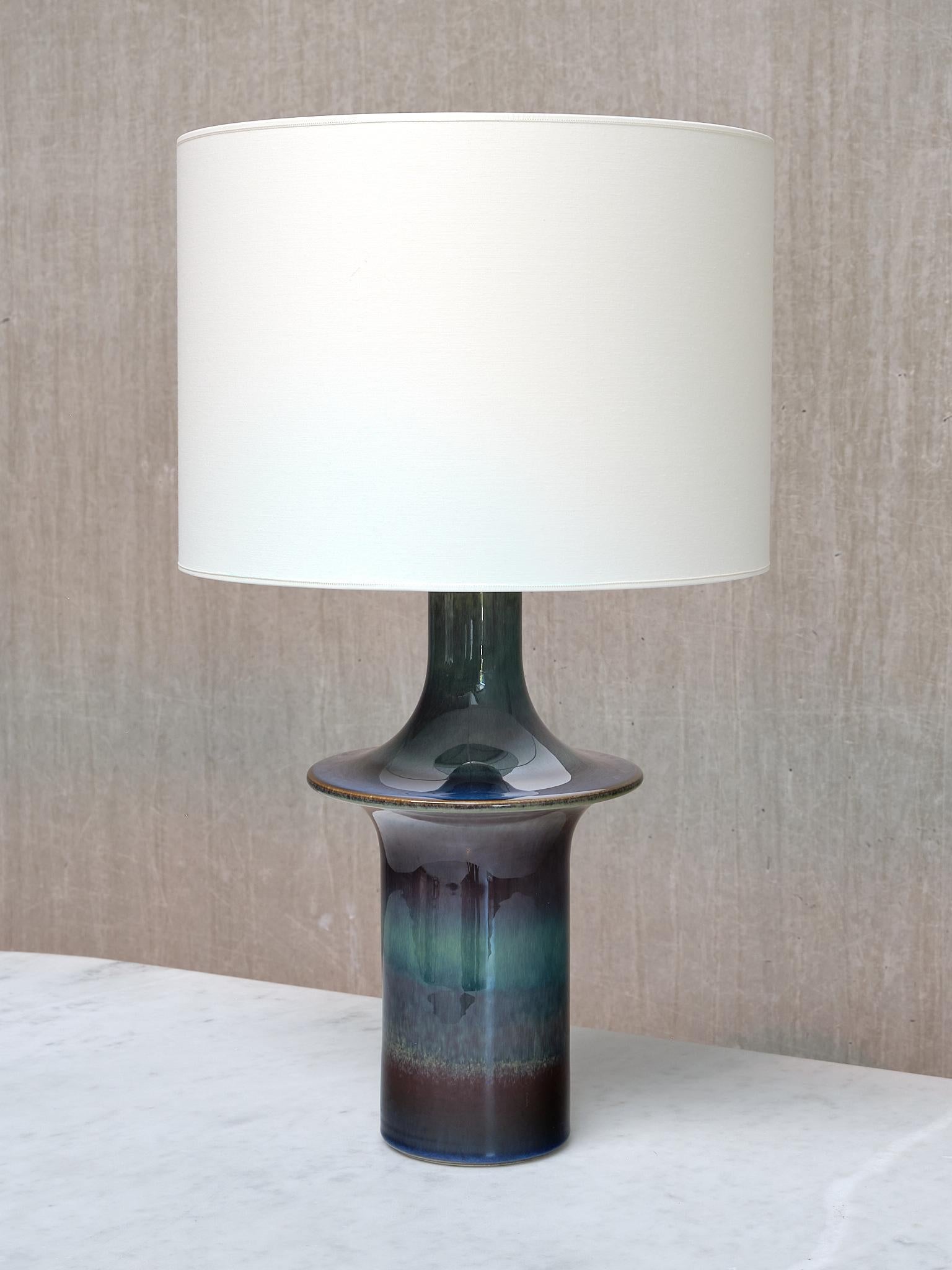 Mid-20th Century Pair of Einar Johansen Table Lamps in Glazed Stoneware, Søholm, Denmark, 1960s
