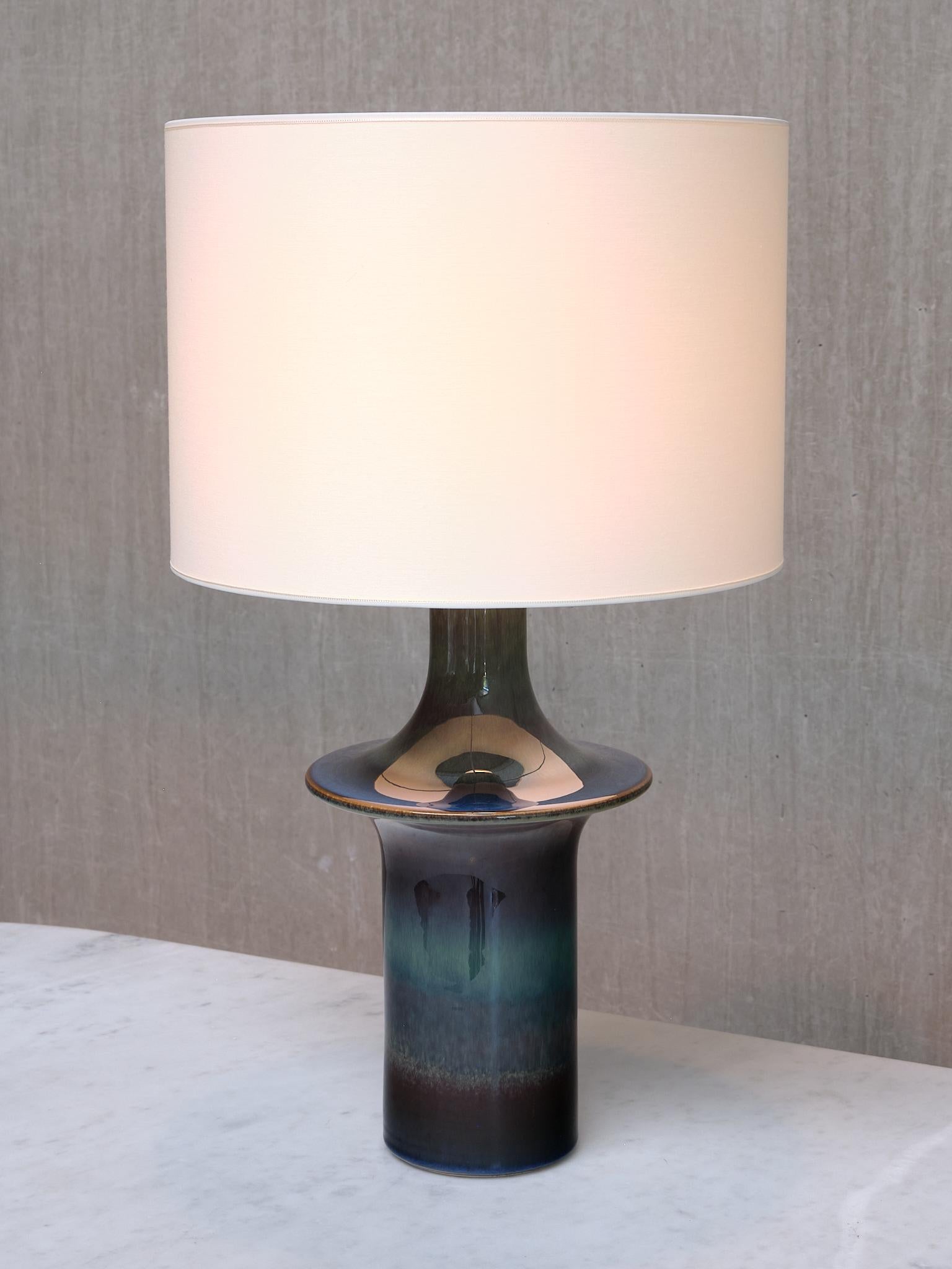Pair of Einar Johansen Table Lamps in Glazed Stoneware, Søholm, Denmark, 1960s 2