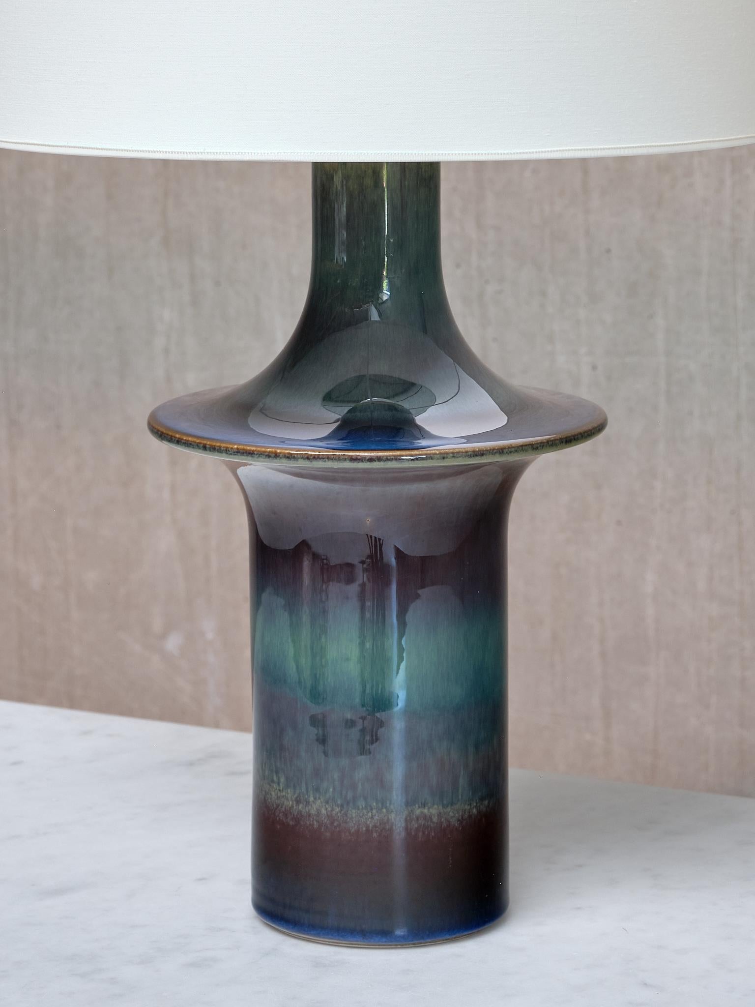 Pair of Einar Johansen Table Lamps in Glazed Stoneware, Søholm, Denmark, 1960s 3