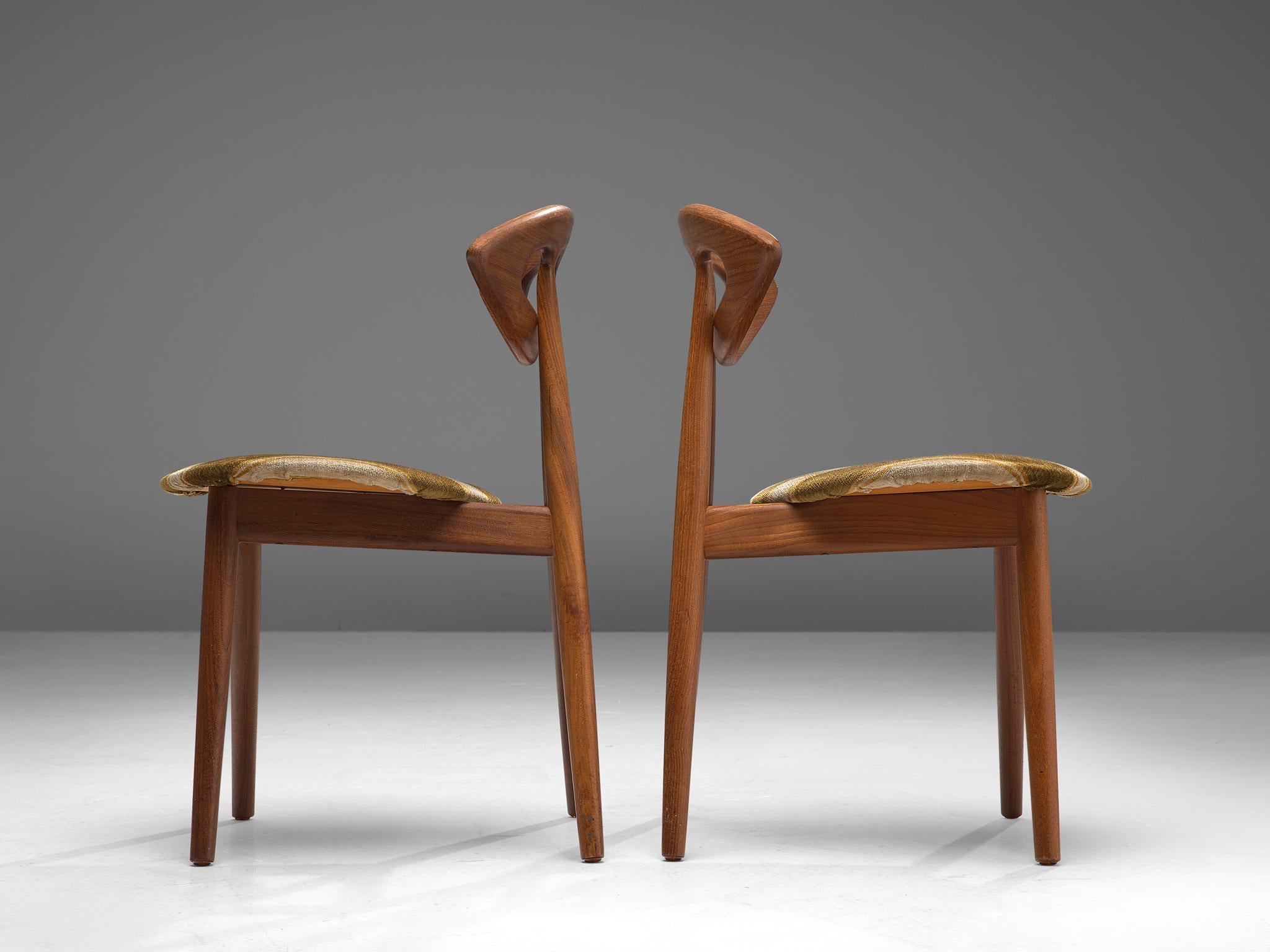Scandinavian Modern Pair of Ejvind A. Johansson 'Eye' Dining Chairs in Teak