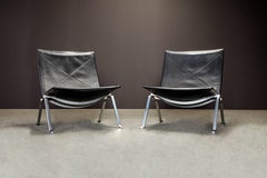Pair of EKC Kjaerholm PK-22's and Knoll Associates Barcelona Chair and Ottoman