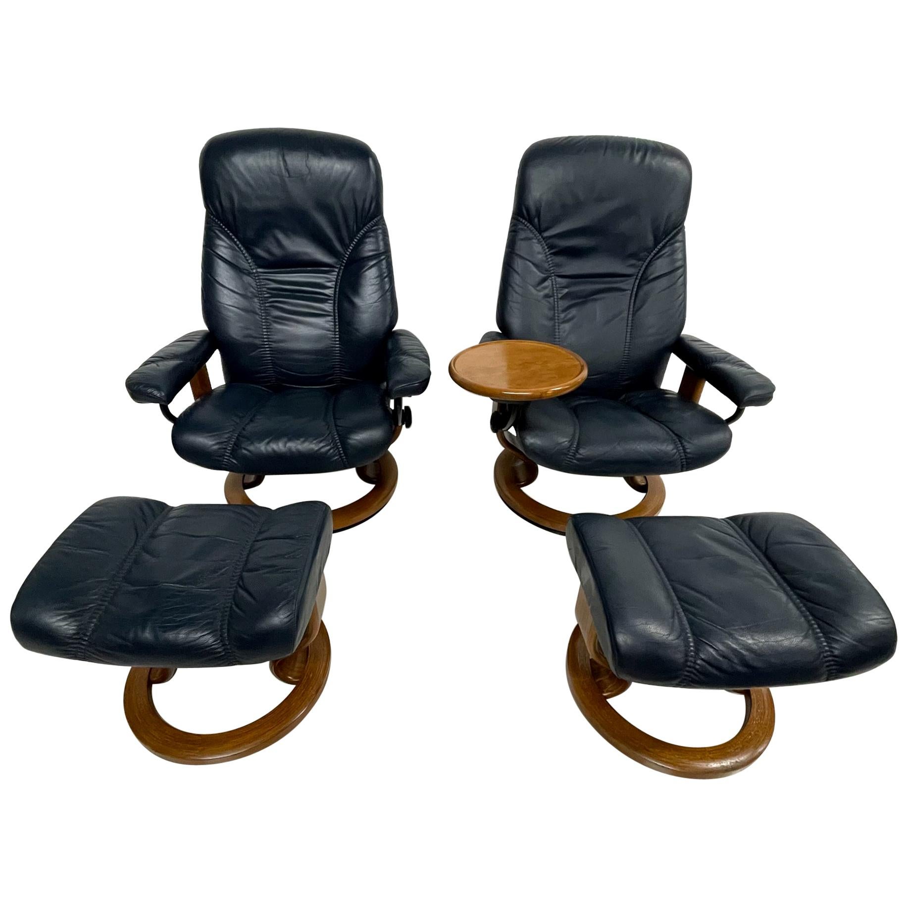 MidCentury Reclining Chair and Ottoman by Ekornes Stressless For Sale