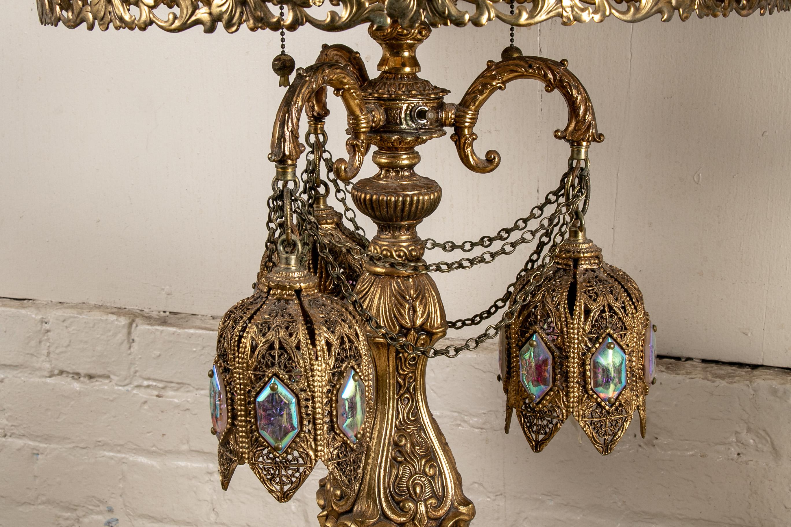 20th Century Pair Of Elaborate Moroccan Style Lamps