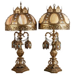 Retro Pair Of Elaborate Moroccan Style Lamps