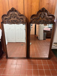 Pair of Elaborately Carved Wooden  Mirrors