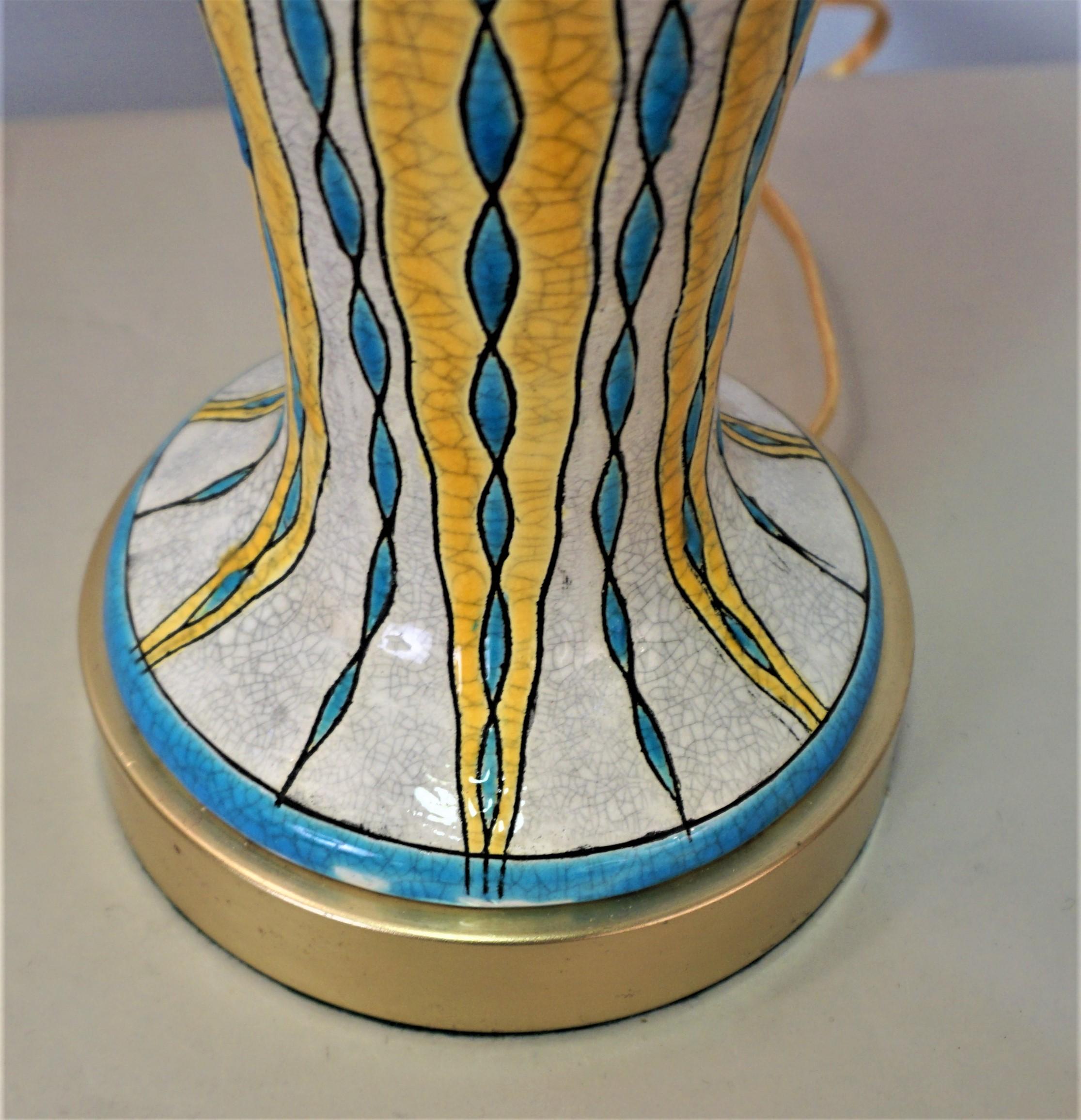 Early 20th Century Pair of Electrified Lamps Keramis Art Deco vase by Charles Catteau for Boch