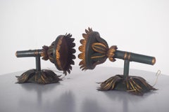 Pair of Electrified Torch-Shaped Wall Lights