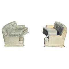 Pair of Elegant 1950s Curved Sofas - Attributed to Edward Wormley for Dunbar