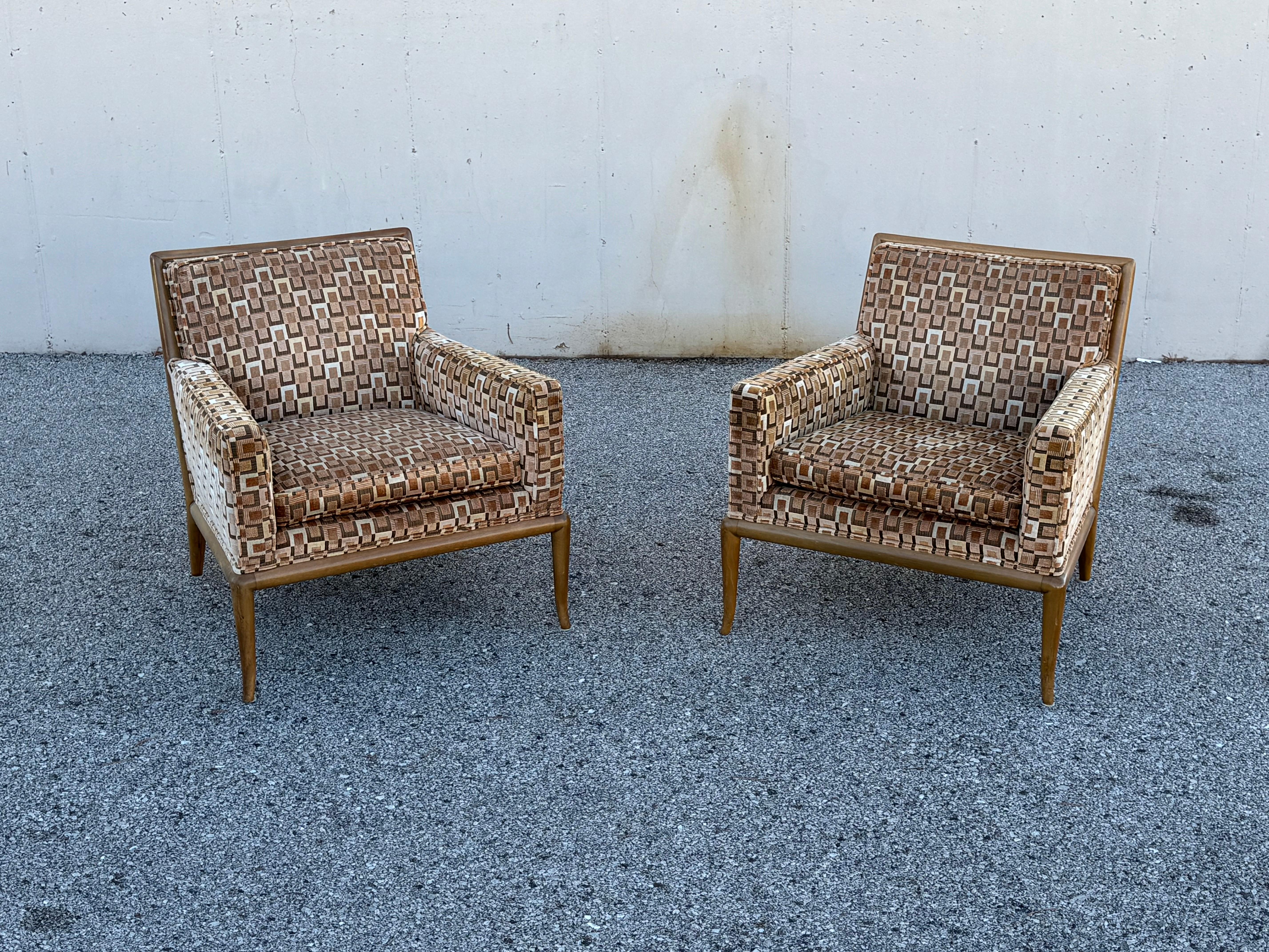Pair of Elegant 1950s T.H. Robsjohn-Gibbings for Widdicomb Lounge Chairs Moderno de mediados de siglo en venta