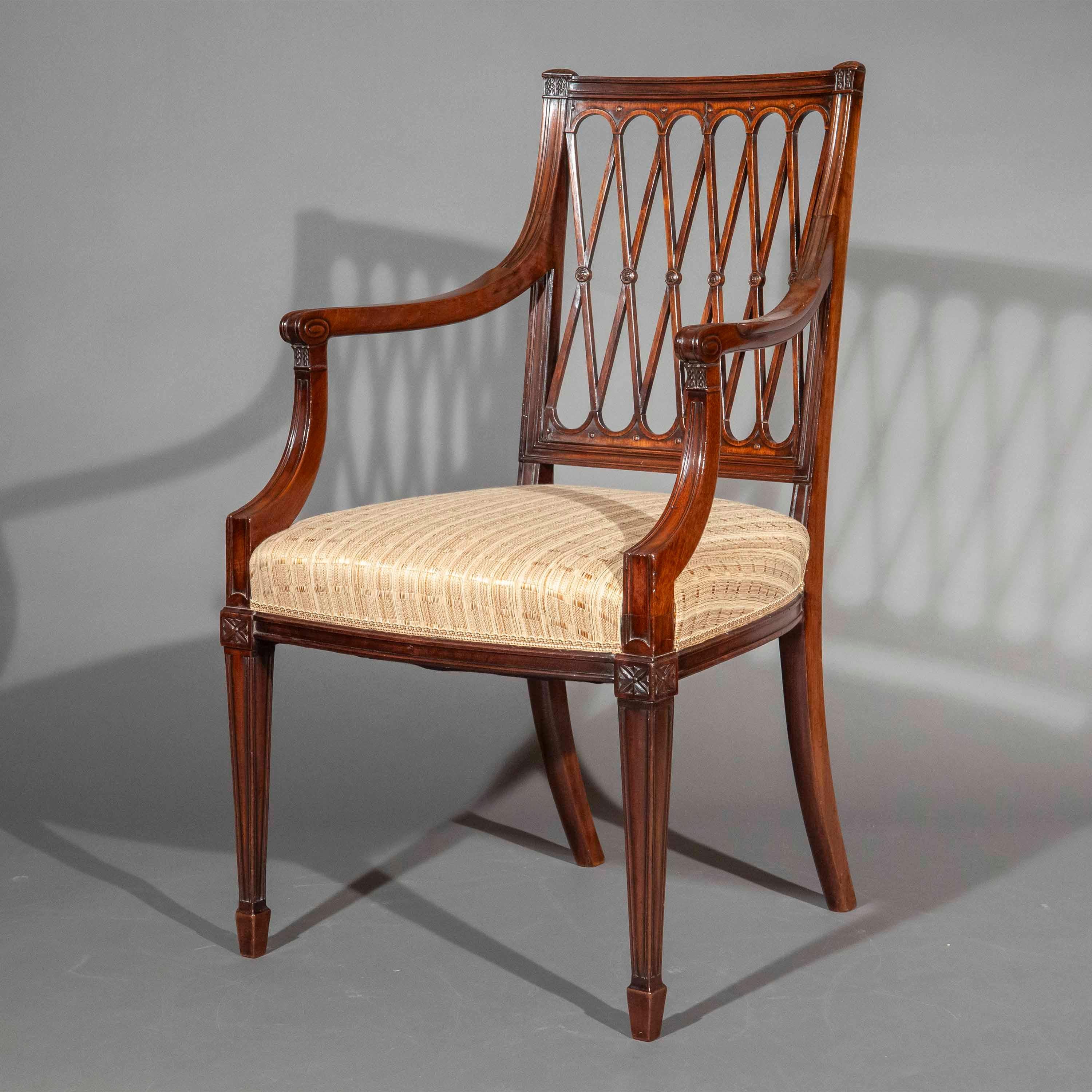 Una coppia di poltrone aperte di qualità superba, su disegni della fine del XVIII secolo di Gillows of Lancaster & London, la cui manifattura è attribuibile a Gillow & Co. Inglese, circa 1880.

Perché ci piacciono

Un modello meravigliosamente