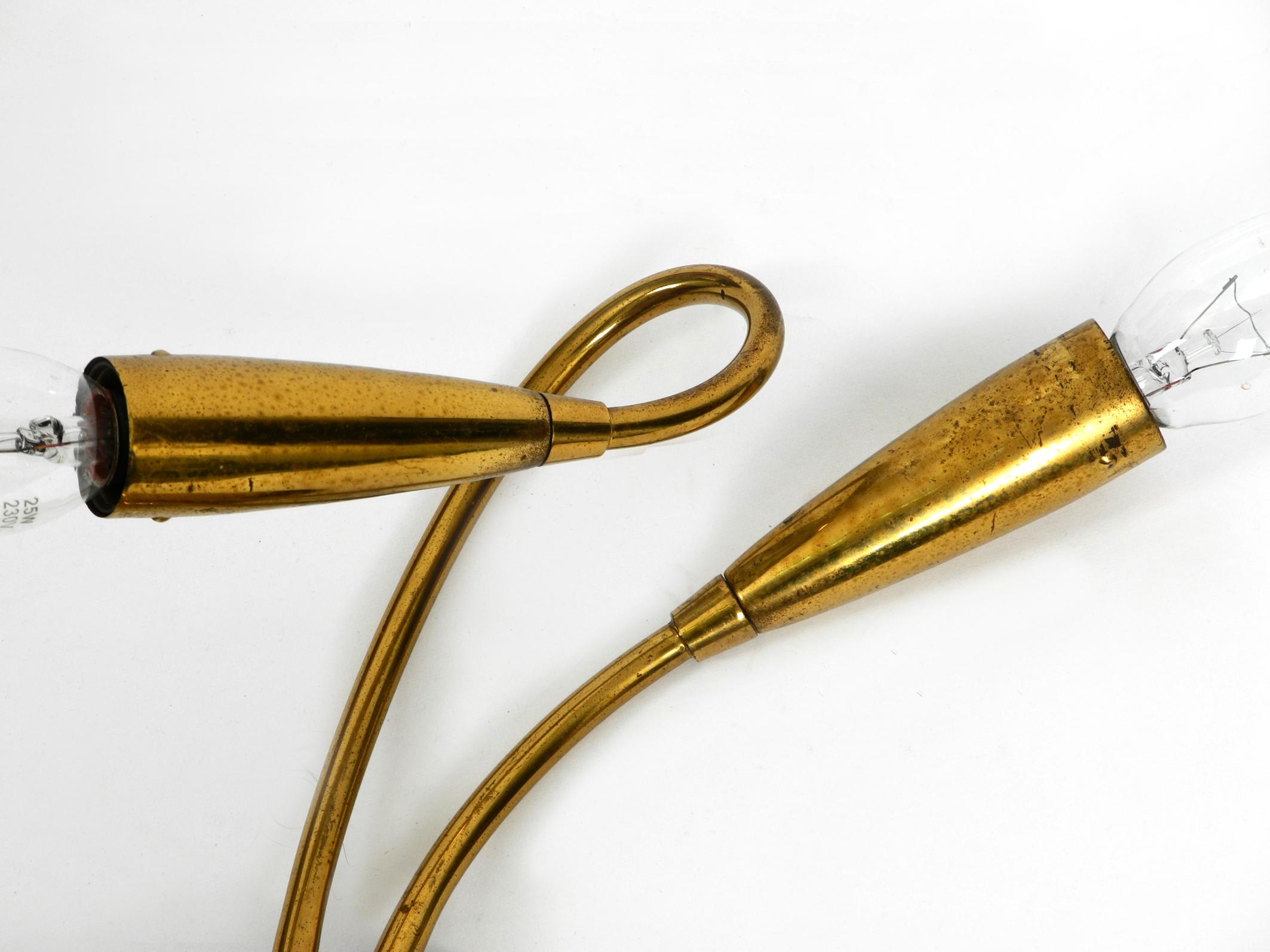 Pair of Elegant 2-Arm Midcentury Brass Sconces For Sale 2