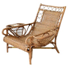 Pair of elegant '50 willow armchairs 