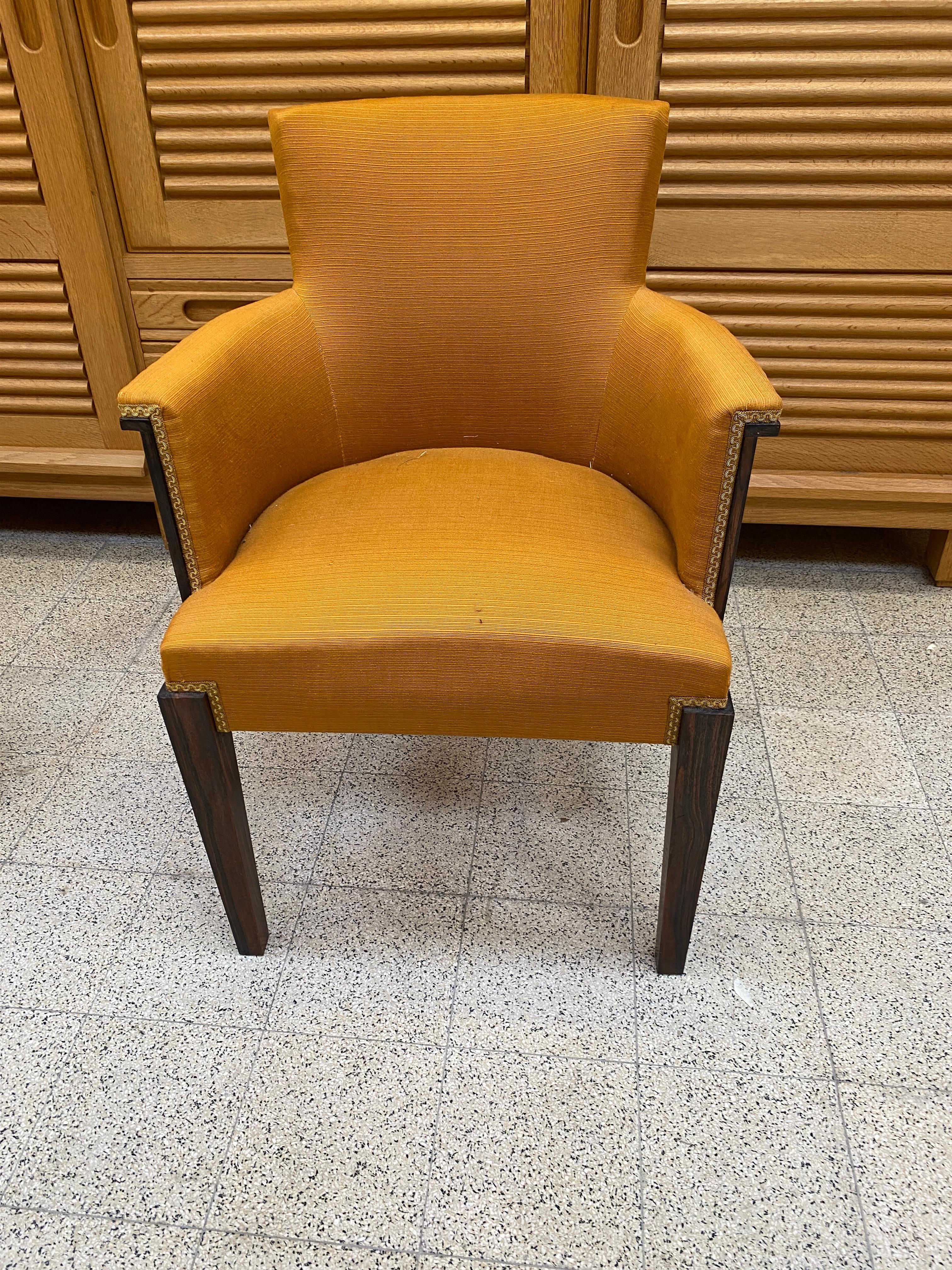 Pair of Elegant Art Deco Armchairs in the Style of Dominique, circa 1930-1940 In Good Condition For Sale In Saint-Ouen, FR