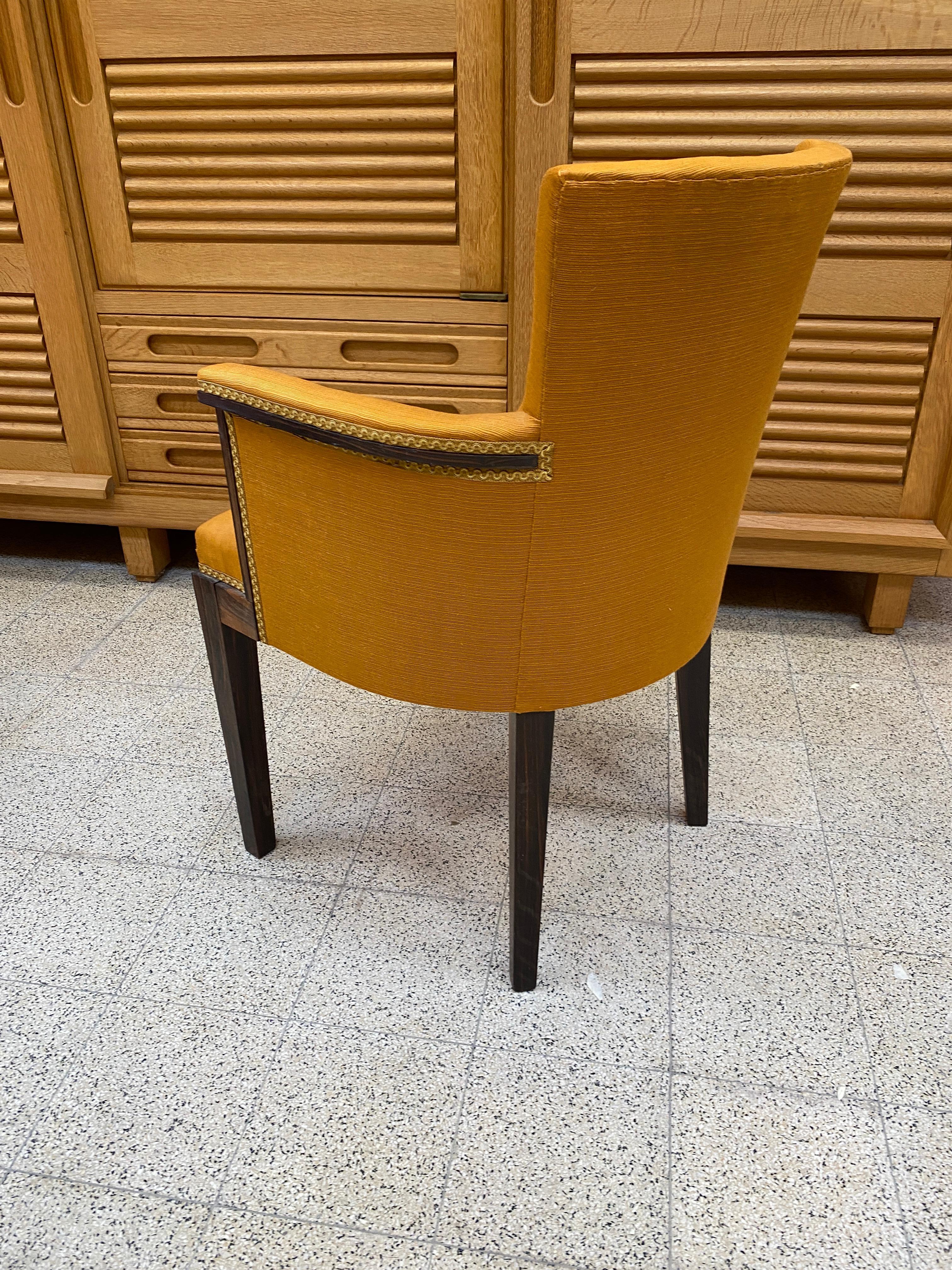 Macassar Paire d'élégants fauteuils Art Déco dans le style de Dominique, vers 1930-1940 en vente