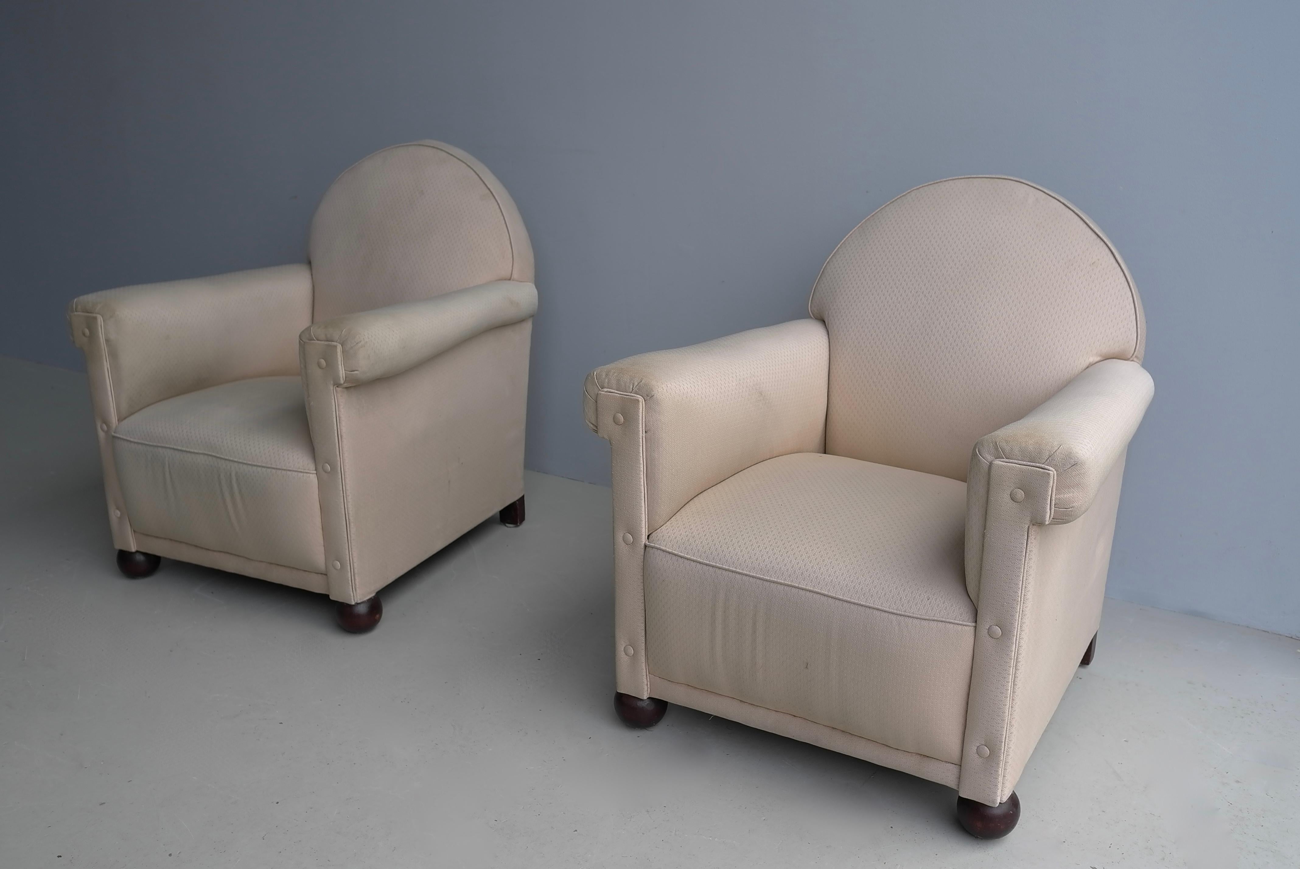 Pair of Elegant Art Deco Club Armchairs, France 1930's 2