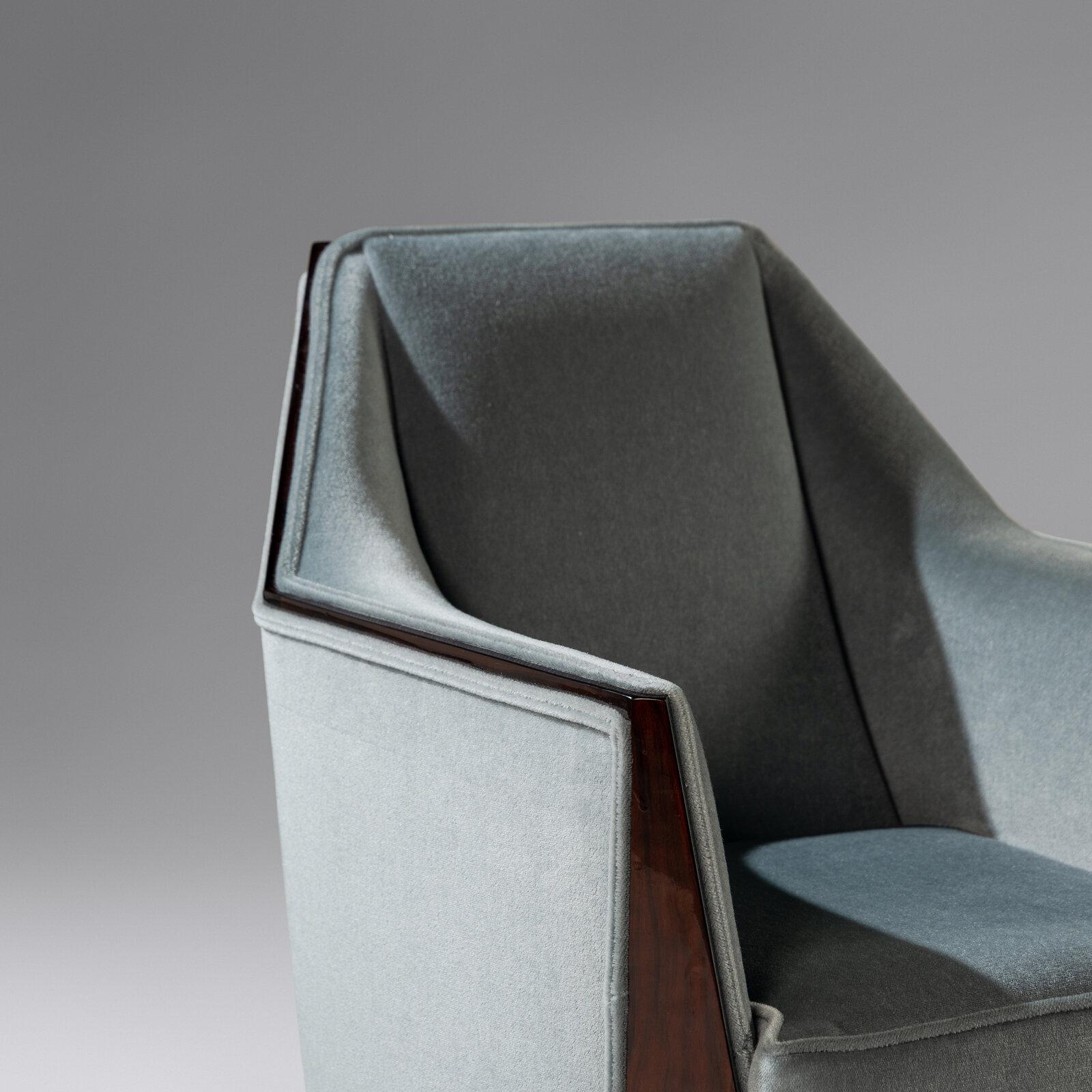 Français Paire d'Elegants  Chaises longues Art déco en ébène de Macassar de Maison Dominique en vente