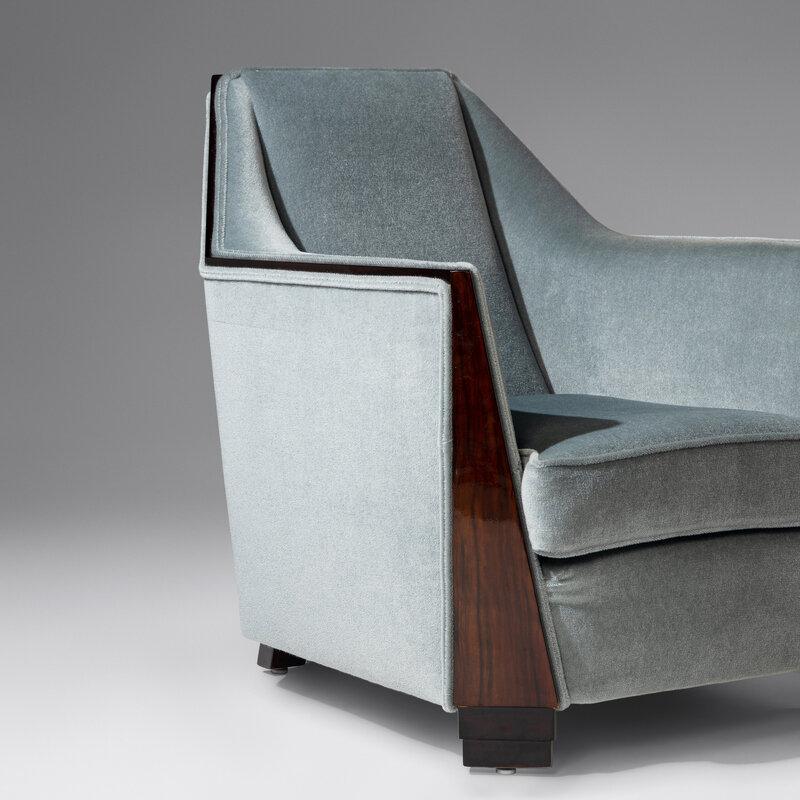 Milieu du XXe siècle Paire d'Elegants  Chaises longues Art déco en ébène de Macassar de Maison Dominique en vente