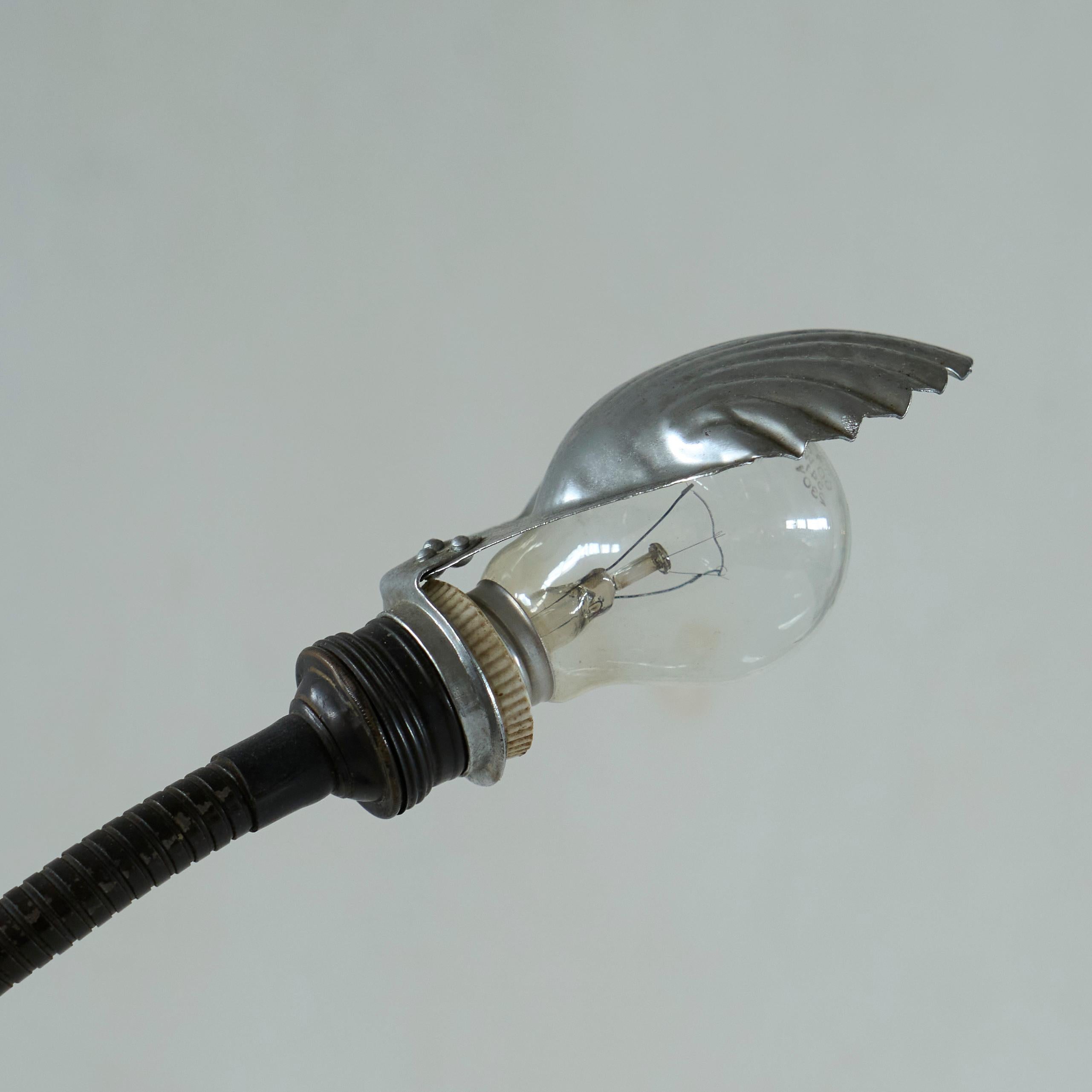 Pair of Elegant Art Deco Shell Shade Table Lamps Belgium 1930s For Sale 3