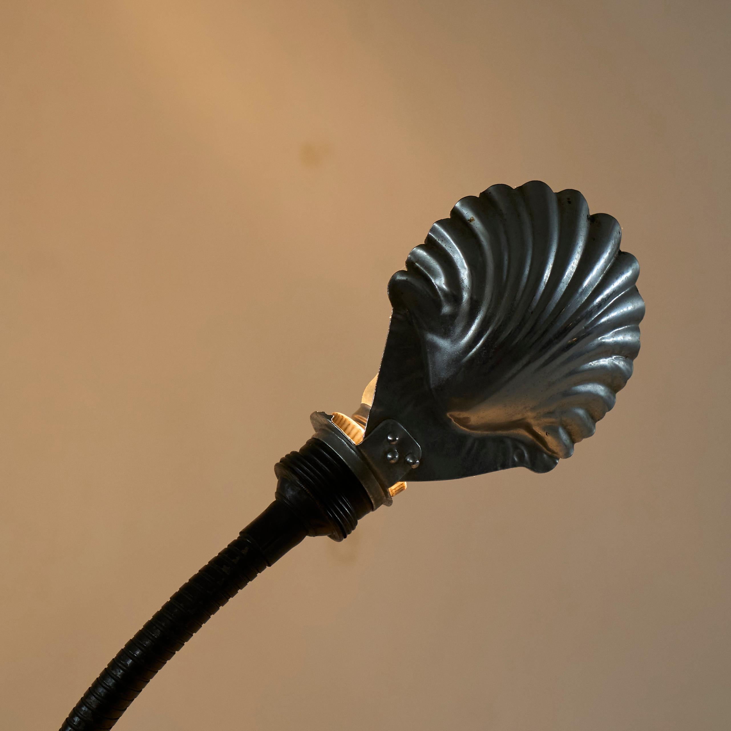 Pair of Elegant Art Deco Shell Shade Table Lamps Belgium 1930s For Sale 6