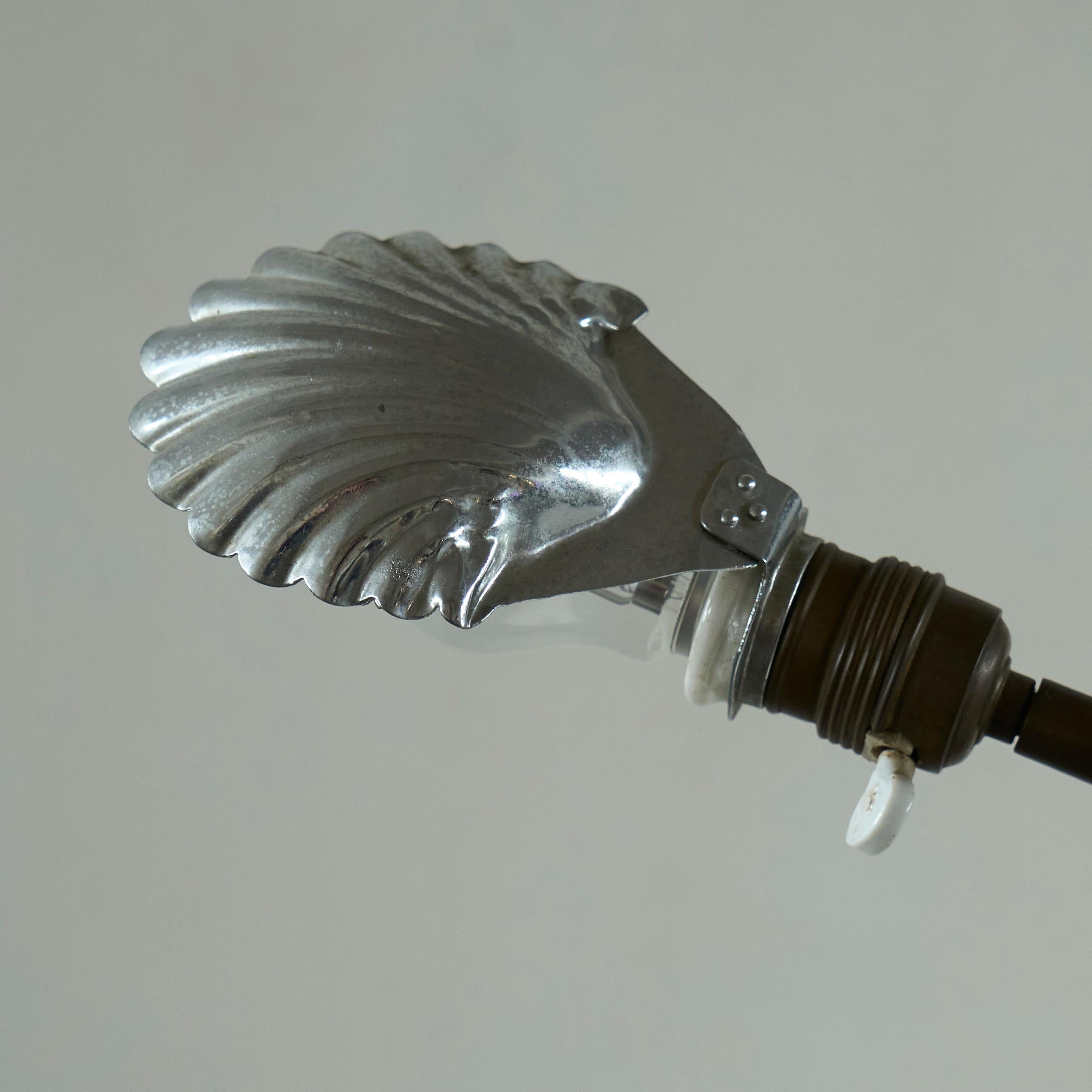 Pair of Elegant Art Deco Shell Shade Table Lamps Belgium 1930s For Sale 1