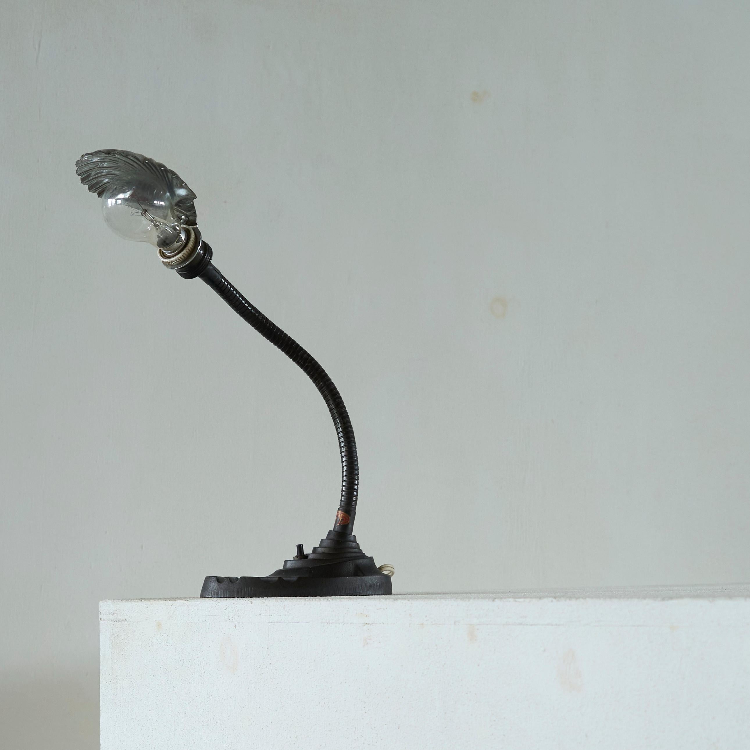 Pair of Elegant Art Deco Shell Shade Table Lamps Belgium 1930s For Sale 2