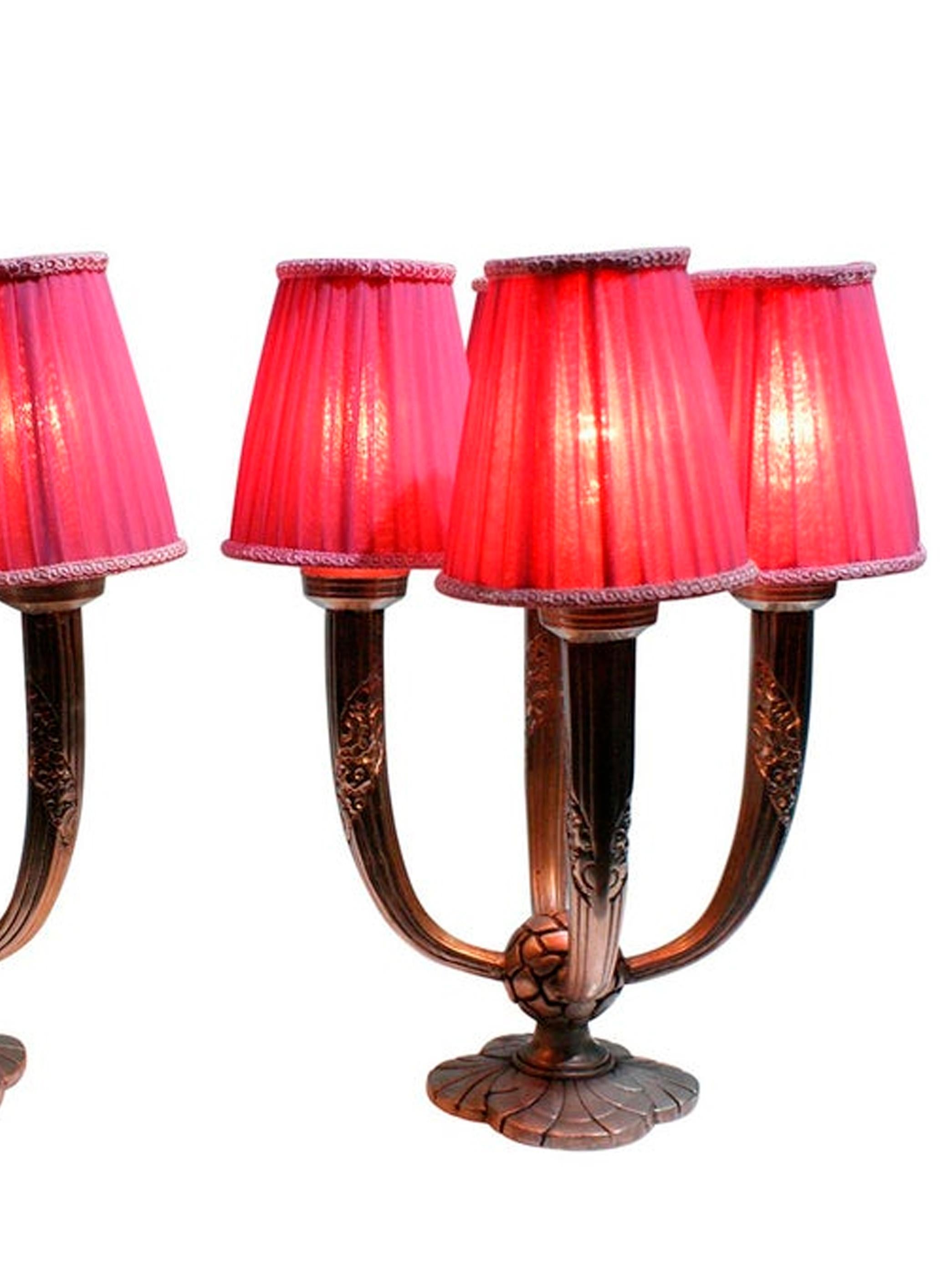 20th Century Pair of Elegant Art Deco Table Lamp Signed “Limousin” 'Maker' For Sale