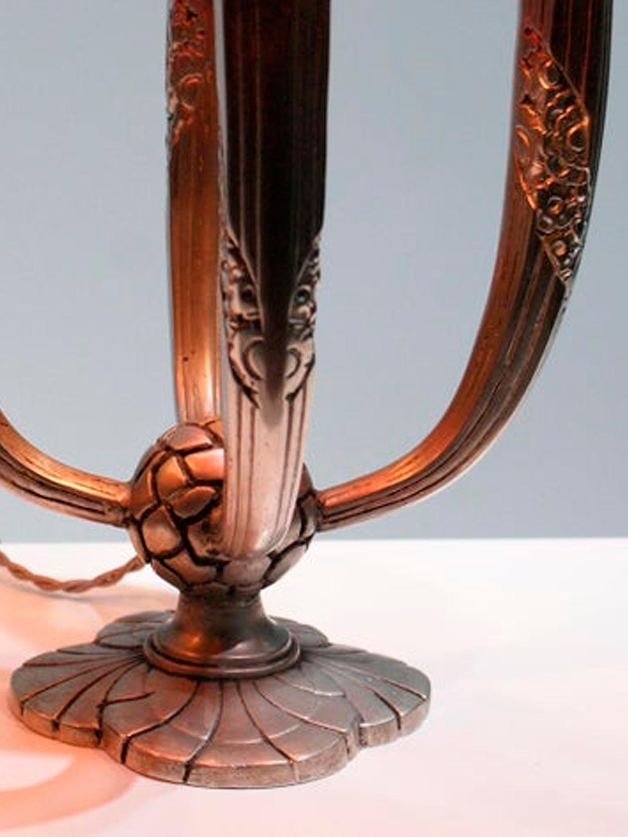 Pair of Elegant Art Deco Table Lamp Signed “Limousin” 'Maker' For Sale 1
