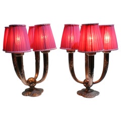 Pair of Elegant Art Deco Table Lamp Signed “Limousin” 'Maker'