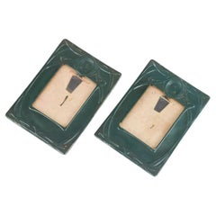 Pair of elegant Art Nouveau picture frames with woman's head, c. 1900.