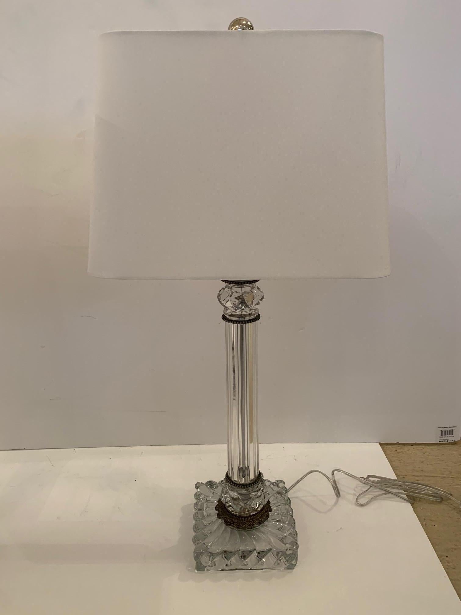 Pair of Elegant Baccarat Style Table Lamps In Good Condition In Hopewell, NJ